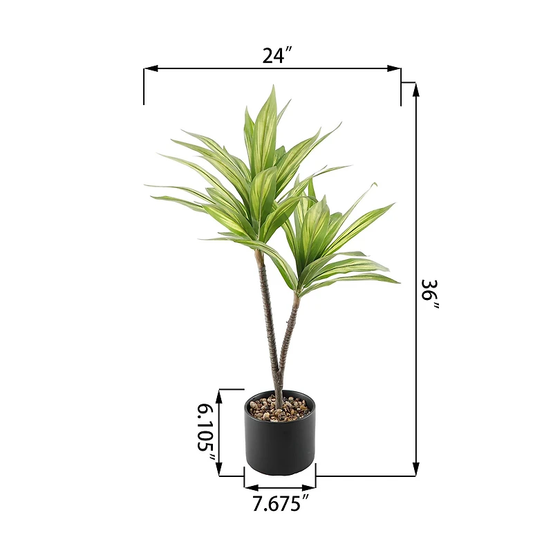 Flora Bunda® 3ft. Palm in Black Ceramic Planter