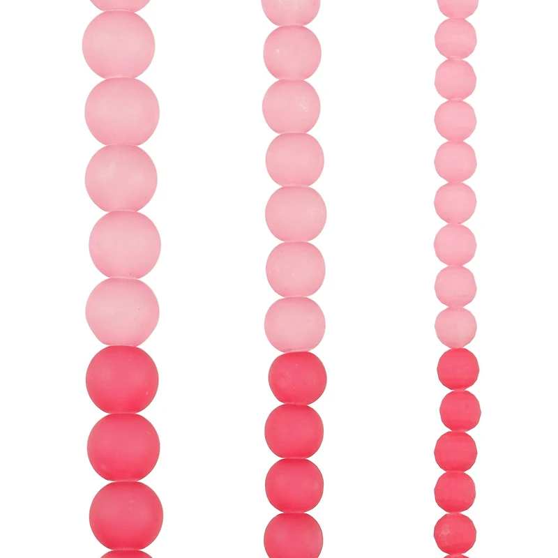 Pink Ombre Glass Round Beads by Bead Landing™