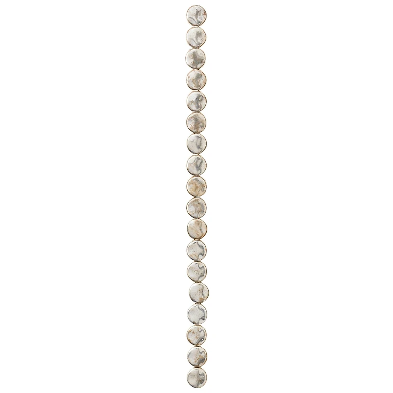 12 Pack:  Sterling Silver-Plated Lentil Beads, 10mm by Bead Landing™