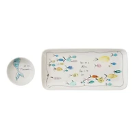 Hello Honey® Fish in the Sea Stoneware Rectangular Plate & Bowl Set