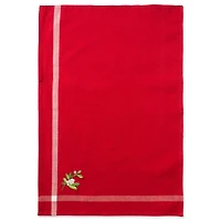 DII® Red & White Stripe Holly & Mistletoe Holiday Embroidered Dishtowel Set