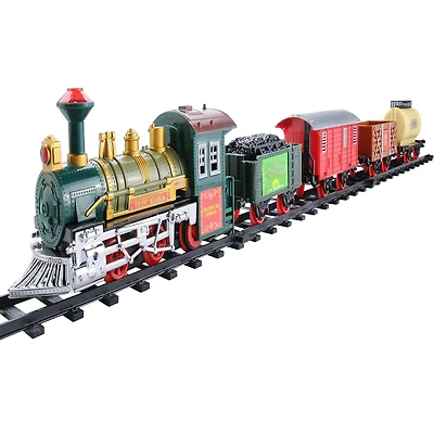 16-Piece Battery Operated Lighted and Animated Continental Express Train Set with Sound