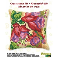 Orchidea Cushion Cross Stitch Kit Exotic Flowers