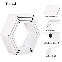 NEX™ Wall-Mounted Hexagon Floating Shelves Set