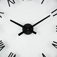 28" Black Metal Wall Clock with Clear Glass Face
