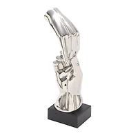 13" Silver Abstract Hand Sculpture