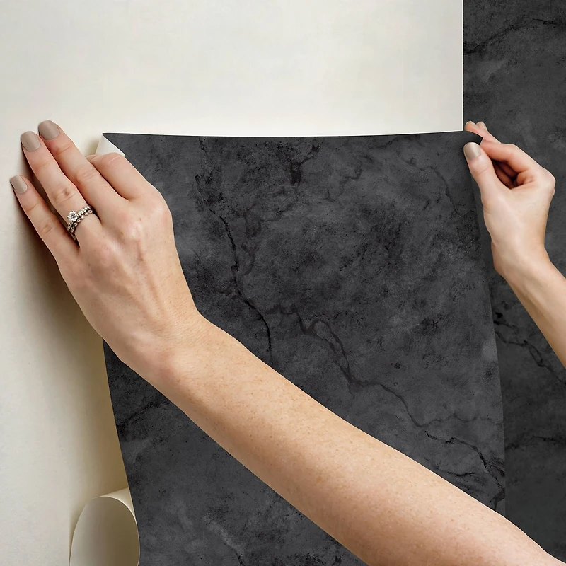 NuWallpaper Hayden Black Peel & Stick Wallpaper