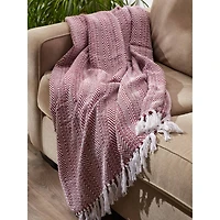 DII® Barn Red Herringbone Stripe Throw
