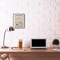 Stupell Industries Now Is The Time Inspirational with Black Frame Wall Accent