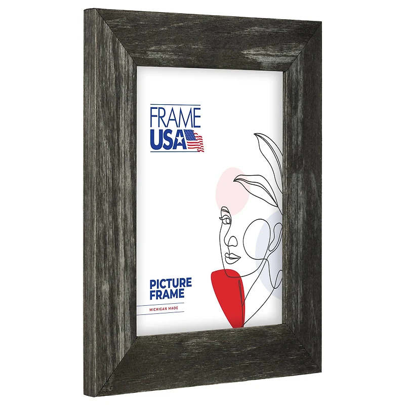 Frame USA Farmhouse Barnwood Charcoal Single Image Picture Frame