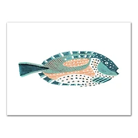Patterened Fish 16" x 12" Canvas Wall Art