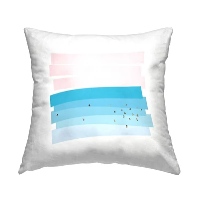 Stupell Industries Abstract Beach Scene People Swimming Geometric Shapes Throw Pillow, 18" x 18"