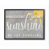Stupell Industries Be the Sunshine Positivity Phrase Charming Sign Framed Wall Art