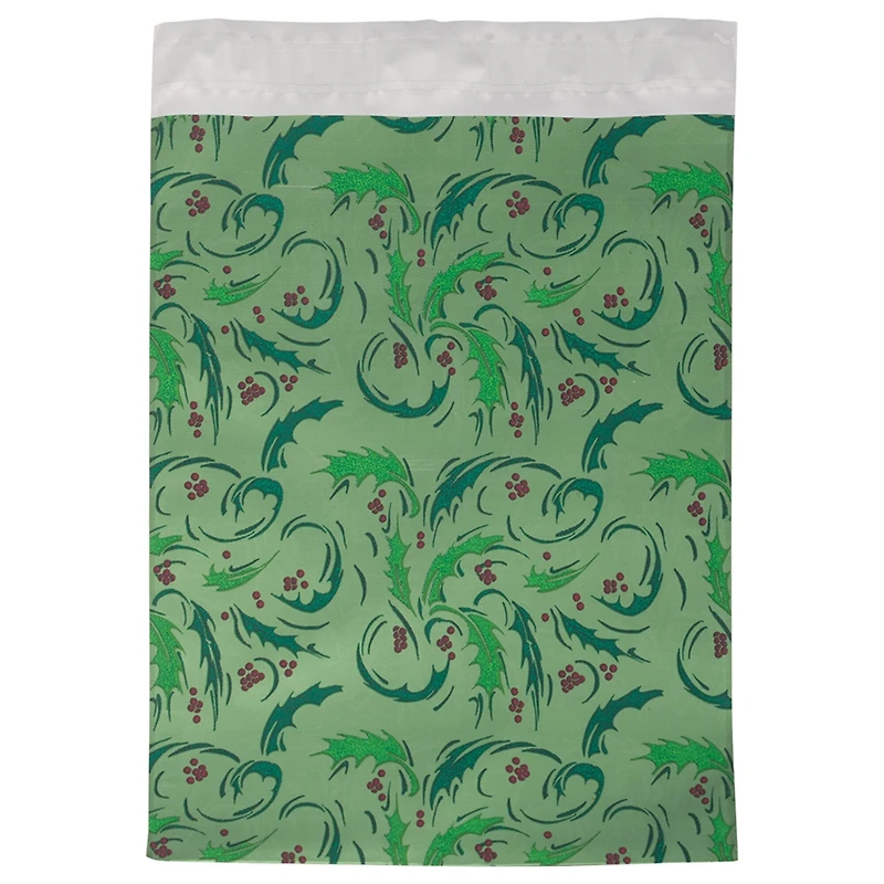 JAM Paper 9" x 12" Green Mistletoe Foil Open Envelopes with Self Adhesive Closure, 25ct.