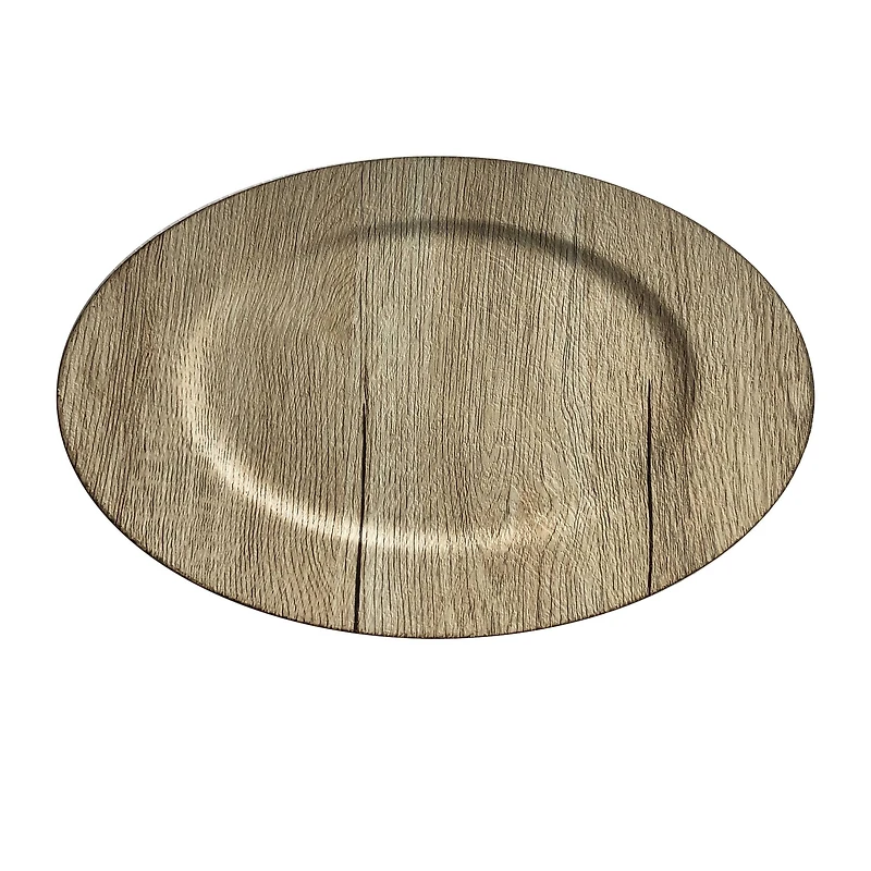 13" Gray Woodgrain Charger by Celebrate It™