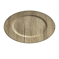 13" Gray Woodgrain Charger by Celebrate It™