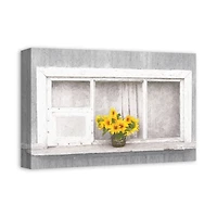 Sunflower Window 12" x 18" Canvas Wall Art