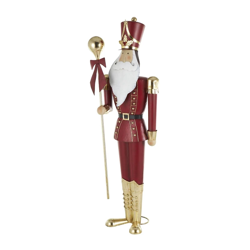52" Red Metal Nutcracker Standing Sculpture
