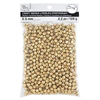 12 Pack: Gold Faceted Acrylic Round Craft Beads, 5.5mm by Bead Landing™