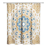 Blue and Yellow Mandala 71" x 74" Shower Curtain