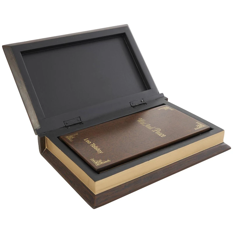Brown War & Peace Storage Faux Book Box Set