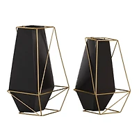 Black Metal Contemporary Vase Set