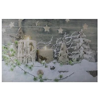 LED Lighted Country Rustic Winter Christmas Canvas Wall Art