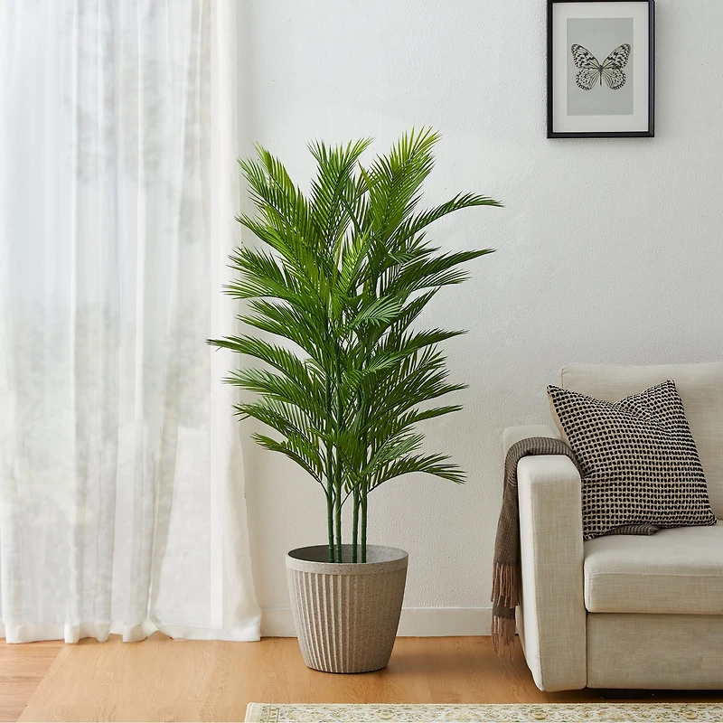 Glitzhome® 5ft. Potted Faux Palm Tree