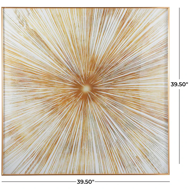 CosmoLiving by Cosmopolitan Gold Porcelain Radial Starburst Framed Wall Art with Gold Aluminum Frame 40" x 2" x 40"