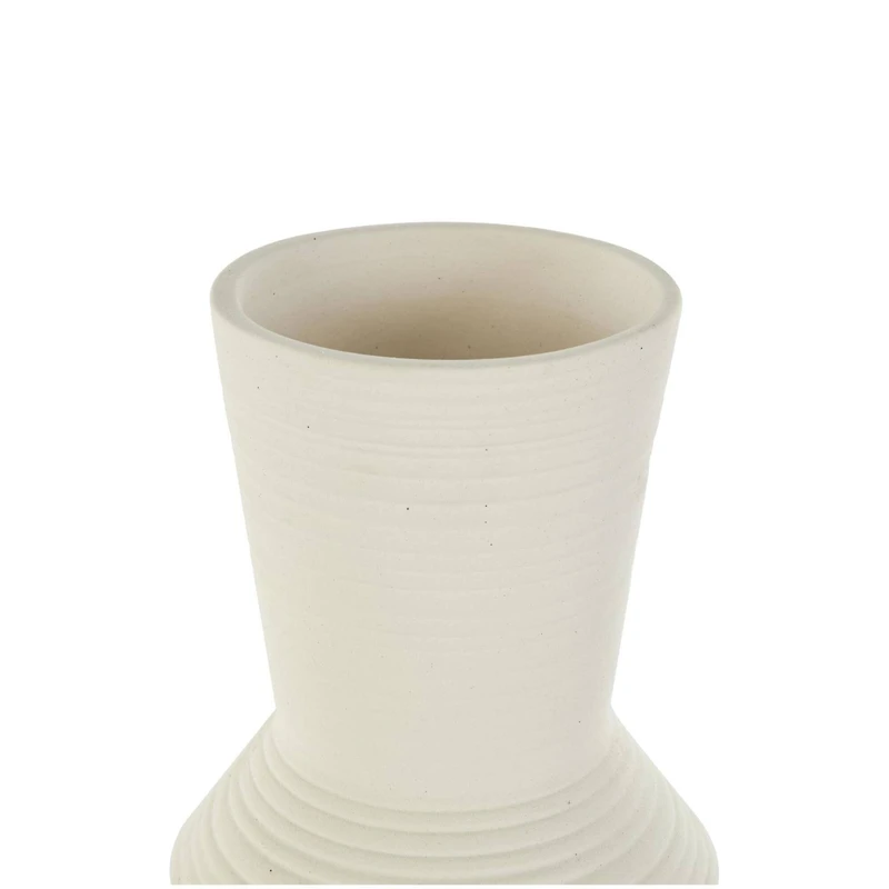 Ceramic Ribbed Cone Shaped Vase Set