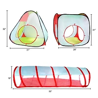 Toy Time Kids Tent, Cube & Tunnel Pop Up Playhouse Hut