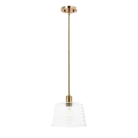 Hello Honey® Robert Stevenson Lighting Rhodes Metal & Clear Ribbed Glass Ceiling Light