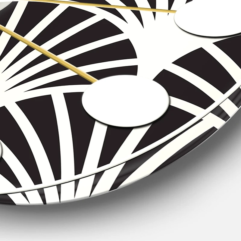 Designart 'Retro Art Deco Waves I Mid-Century Modern Wall Clock