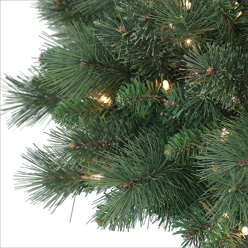 6.5ft Pre-Lit Slim Teton Pine Artificial Christmas Tree, Clear Lights