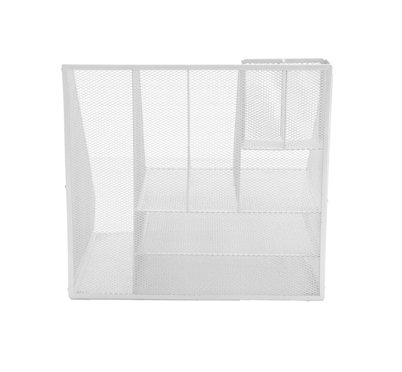 Mind Reader White 8-Compartment Desktop Paper Tray