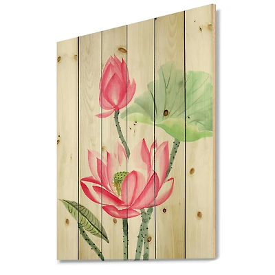Designart - Vintage Pink Lotus Flower
