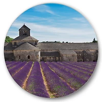 Designart - Lavender Field With Abbey In France