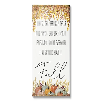 Stupell Industries Autumnal Hello Beautiful Fall Phrase Canvas Wall Art