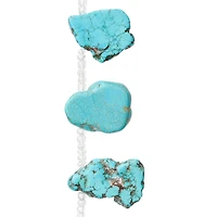 12 Pack:  Turquoise Dyed Howlite Flat Chip Beads by Bead Landing™