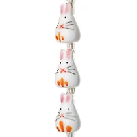 12 Pack: White Rabbit Ceramic Beads, 19mm by Bead Landing™