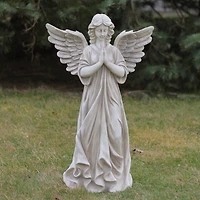 29.5" Angel Standing In Prayer Outdoor Garden Statue