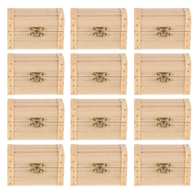 12 Pack: 3.5" Wood Treasure Chest by Make Market®
