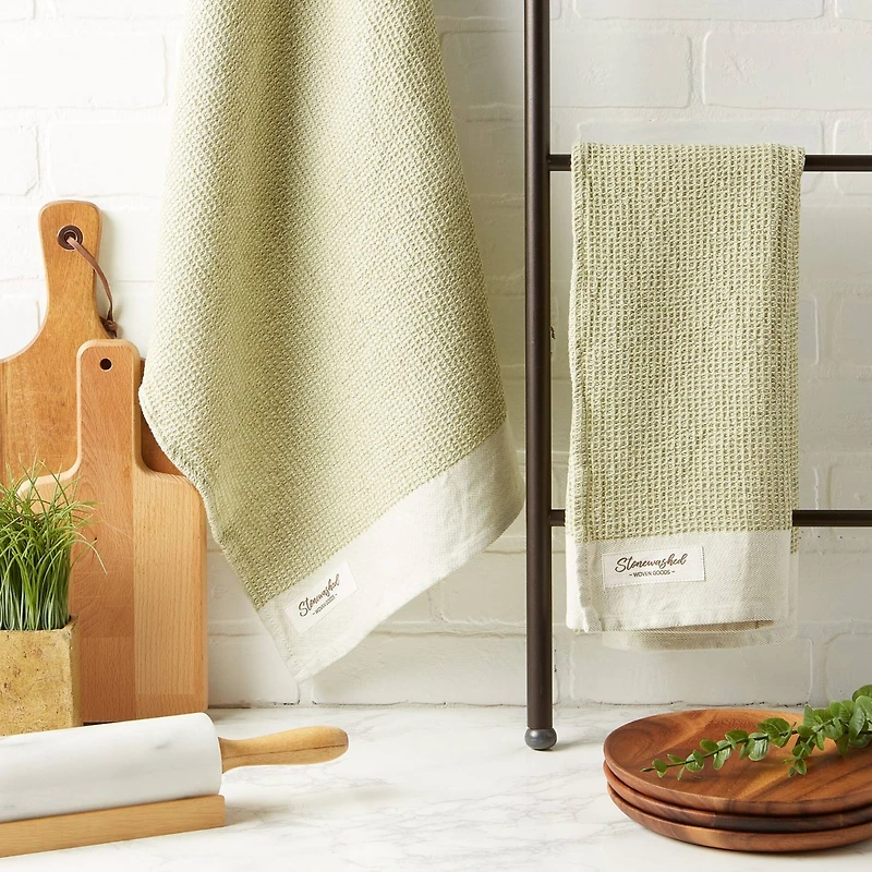 DII® Fresh Pear Washed Waffle Woven Dishtowels, 2ct.