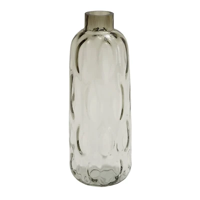 17" Gray Coastal Glass Vase
