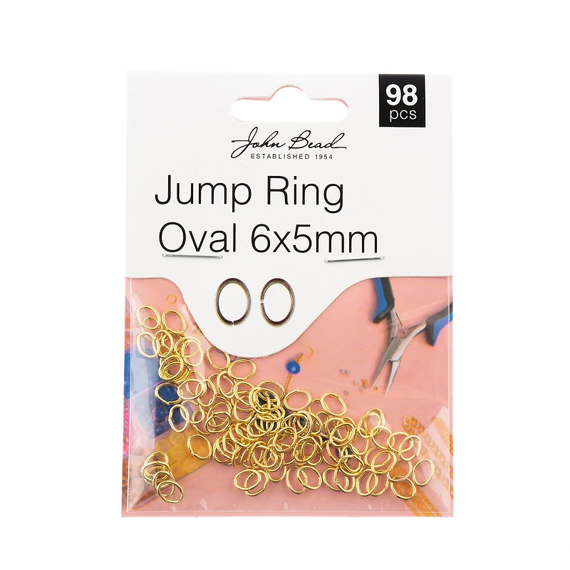 John Bead Must Have Findings 6mm Oval Jump Rings