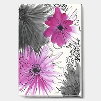 Designart - Handdrawn Pink Flowers in Bloom
