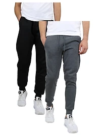 Galaxy by Harvic Men's Fleece-Lined Jogger Sweatpants 2 Pack