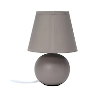 Simple Designs Gray Mini Ceramic Globe Table Lamp
