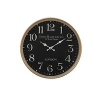 16" Black Metal Traditional Wall Clock
