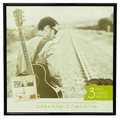 12 Packs: 3 ct. (36 total) Black 12.5" x 12.5" LP Album Frame by Studio Décor®